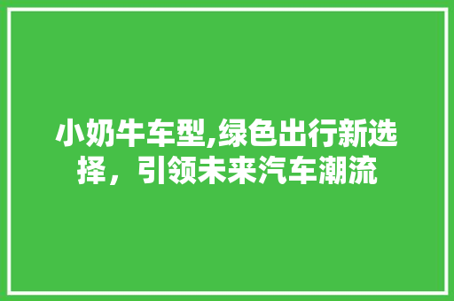 小奶牛车型,绿色出行新选择，引领未来汽车潮流