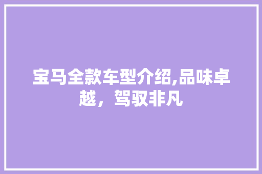 宝马全款车型介绍,品味卓越，驾驭非凡 蓄电池配件