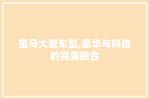 宝马大型车型,豪华与科技的完美融合