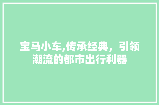 宝马小车,传承经典，引领潮流的都市出行利器