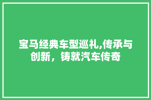 宝马经典车型巡礼,传承与创新，铸就汽车传奇