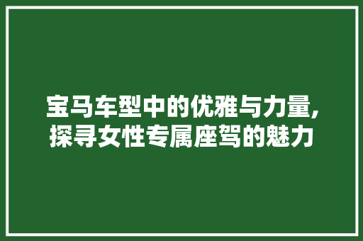 宝马车型中的优雅与力量,探寻女性专属座驾的魅力