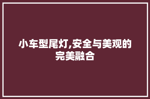 小车型尾灯,安全与美观的完美融合 变速箱配件