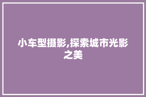 小车型摄影,探索城市光影之美