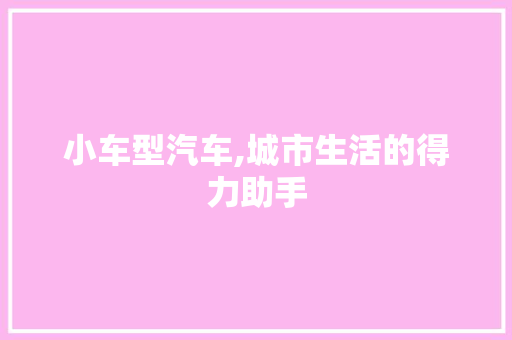小车型汽车,城市生活的得力助手 车灯配件