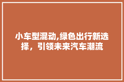 小车型混动,绿色出行新选择，引领未来汽车潮流