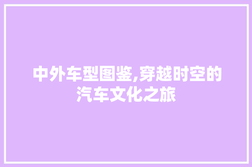 中外车型图鉴,穿越时空的汽车文化之旅