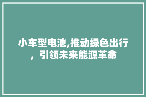 小车型电池,推动绿色出行，引领未来能源革命