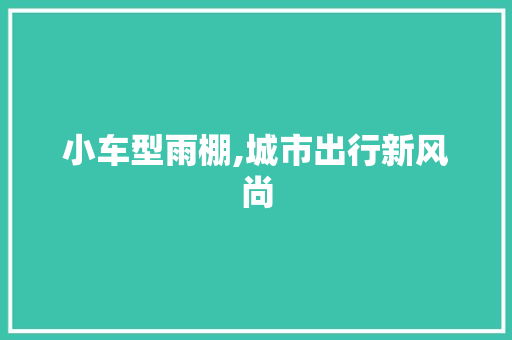 小车型雨棚,城市出行新风尚