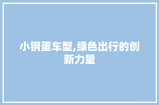 小钢蛋车型,绿色出行的创新力量