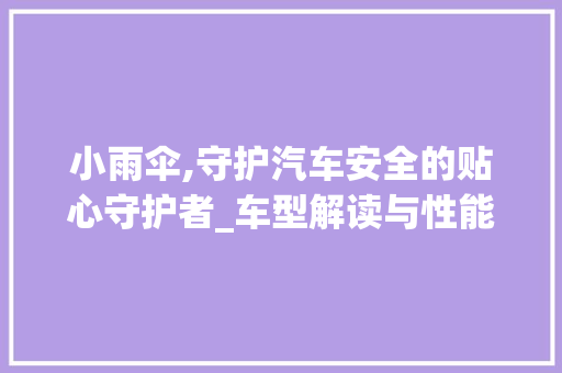 小雨伞,守护汽车安全的贴心守护者_车型解读与性能评测