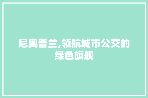 尼奥普兰,领航城市公交的绿色旗舰