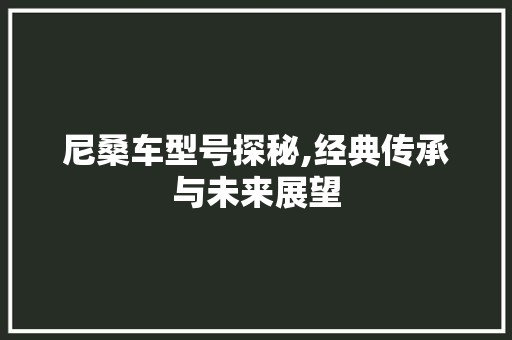 尼桑车型号探秘,经典传承与未来展望
