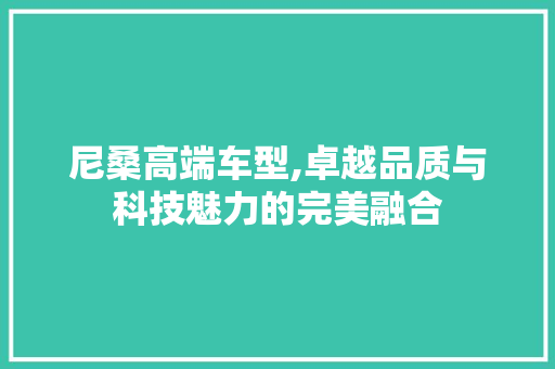 尼桑高端车型,卓越品质与科技魅力的完美融合