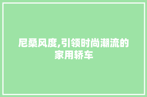 尼桑风度,引领时尚潮流的家用轿车