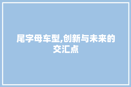 尾字母车型,创新与未来的交汇点