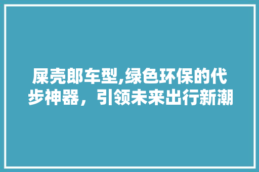 屎壳郎车型,绿色环保的代步神器，引领未来出行新潮流 新能源汽车
