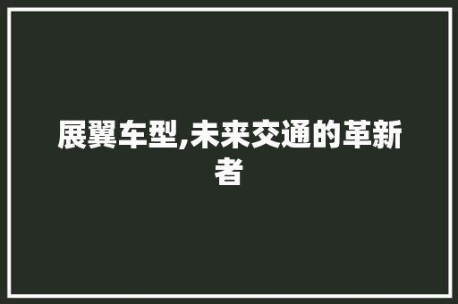 展翼车型,未来交通的革新者