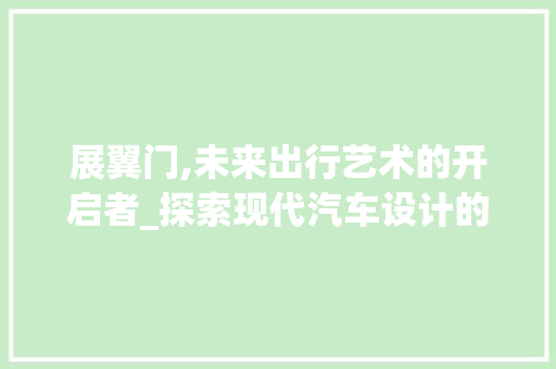 展翼门,未来出行艺术的开启者_探索现代汽车设计的极致之美