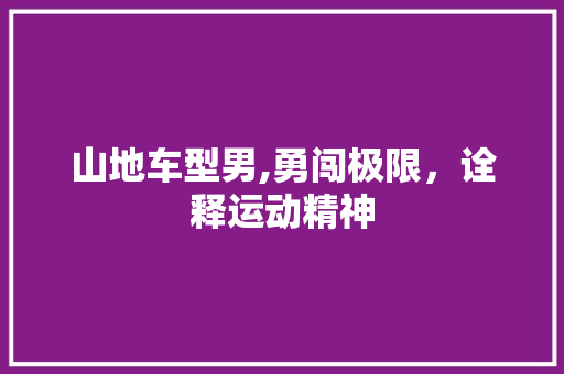 山地车型男,勇闯极限，诠释运动精神 底盘配件