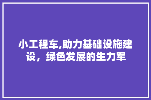 小工程车,助力基础设施建设，绿色发展的生力军