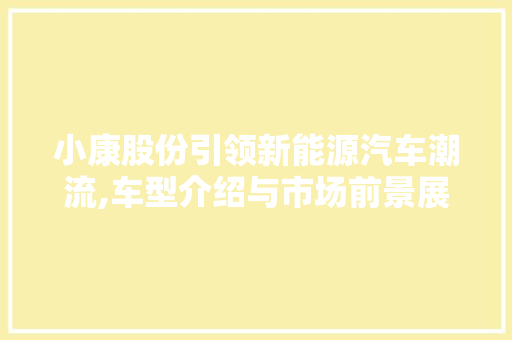 小康股份引领新能源汽车潮流,车型介绍与市场前景展望 新能源汽车