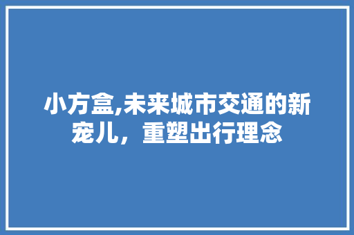 小方盒,未来城市交通的新宠儿，重塑出行理念 汽车配件