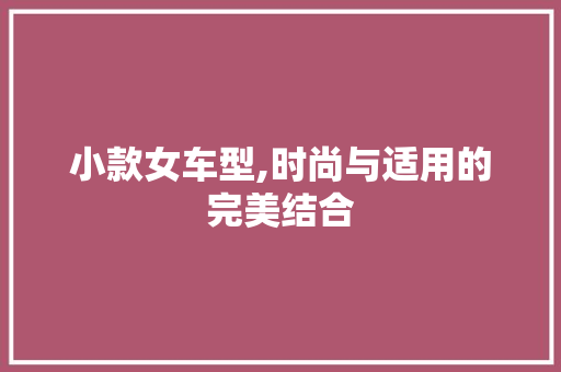 小款女车型,时尚与适用的完美结合
