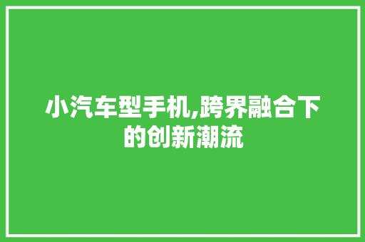 小汽车型手机,跨界融合下的创新潮流