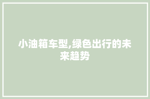 小油箱车型,绿色出行的未来趋势