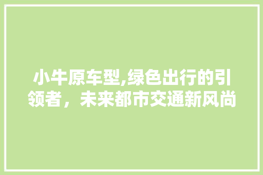 小牛原车型,绿色出行的引领者，未来都市交通新风尚