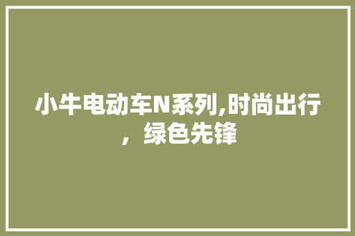 小牛电动车N系列,时尚出行，绿色先锋