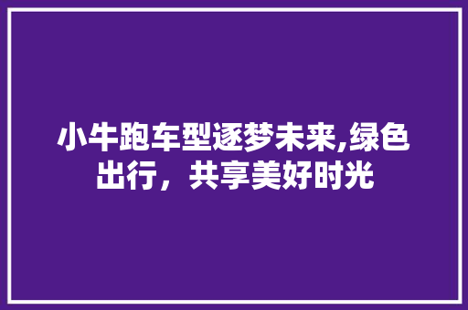 小牛跑车型逐梦未来,绿色出行，共享美好时光
