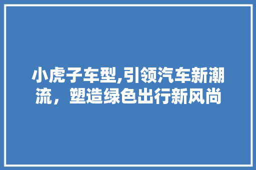 小虎子车型,引领汽车新潮流，塑造绿色出行新风尚