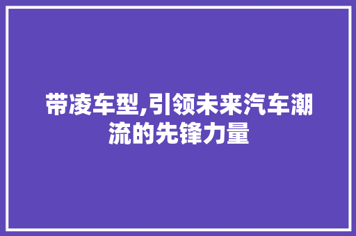 带凌车型,引领未来汽车潮流的先锋力量