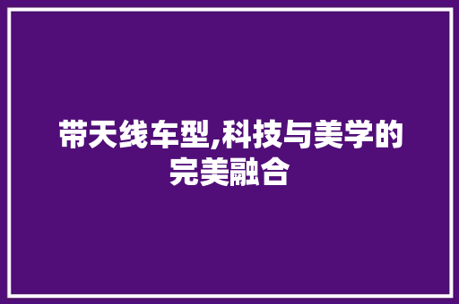 带天线车型,科技与美学的完美融合