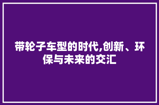 带轮子车型的时代,创新、环保与未来的交汇