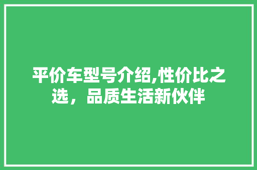 平价车型号介绍,性价比之选，品质生活新伙伴