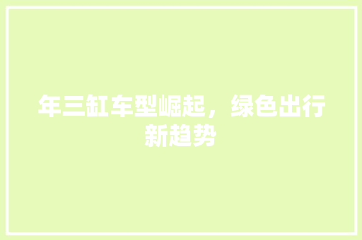 年三缸车型崛起，绿色出行新趋势