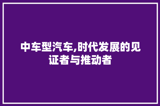 中车型汽车,时代发展的见证者与推动者