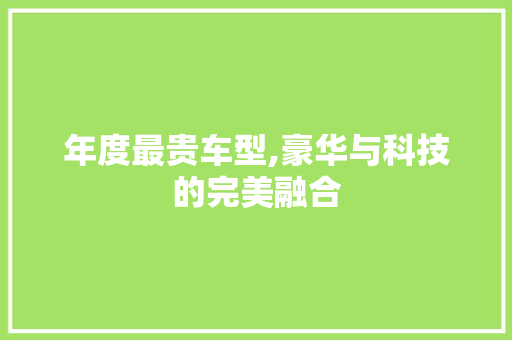 年度最贵车型,豪华与科技的完美融合