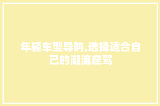 年轻车型导购,选择适合自己的潮流座驾 蓄电池配件