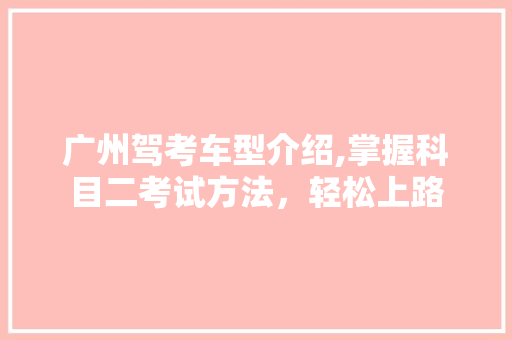 广州驾考车型介绍,掌握科目二考试方法，轻松上路