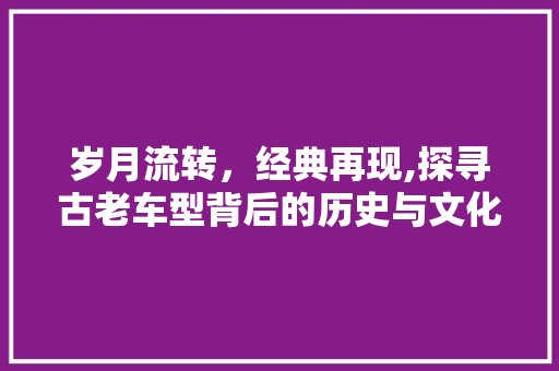 岁月流转，经典再现,探寻古老车型背后的历史与文化