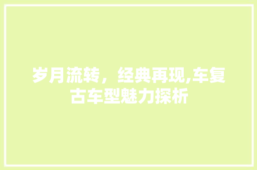 岁月流转，经典再现,车复古车型魅力探析