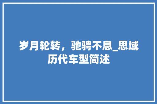 岁月轮转，驰骋不息_思域历代车型简述