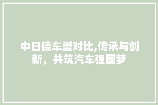 中日德车型对比,传承与创新，共筑汽车强国梦