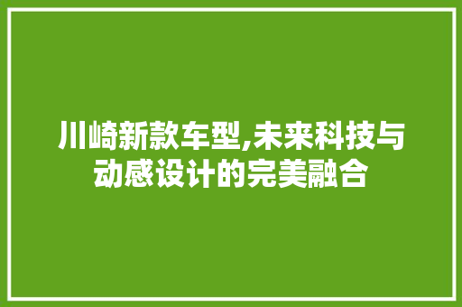 川崎新款车型,未来科技与动感设计的完美融合