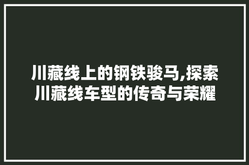 川藏线上的钢铁骏马,探索川藏线车型的传奇与荣耀