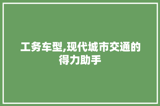 工务车型,现代城市交通的得力助手